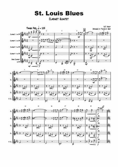 St. Louis Blues - Clarinet Quintet (arr. Thomas H. Graf)
