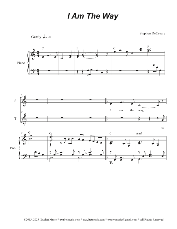 I Am The Way (2-part choir - (Soprano and Tenor)