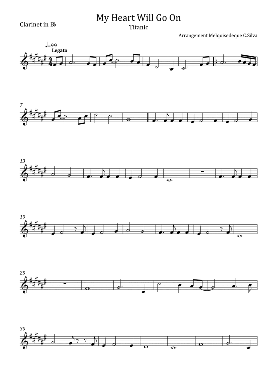 My Heart Will Go On (love Theme From 'titanic') (arr. Melquisedeque C.Silva)