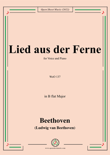 Beethoven-Lied aus der Ferne,WoO 137 (arr. OSM Press)