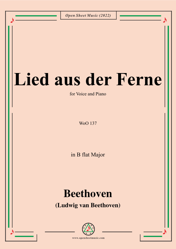 Beethoven-Lied aus der Ferne,WoO 137 (arr. OSM Press)