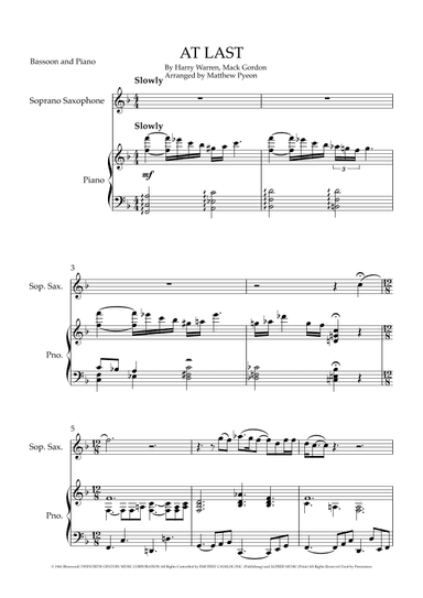 At Last (arr. Matthew pyeon)