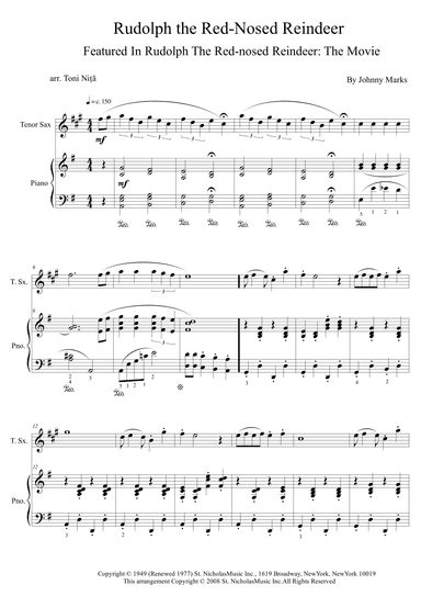 Rudolph The Red-nosed Reindeer (arr. Toni Nita)