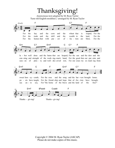 Thanksgiving! (arr. M. Ryan Taylor)