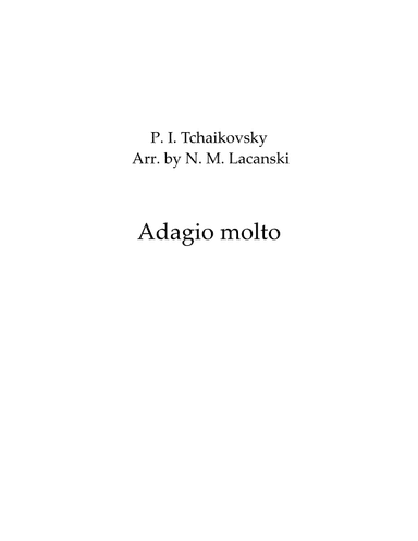 Adagio molto (arr. Nick M Lacanski)