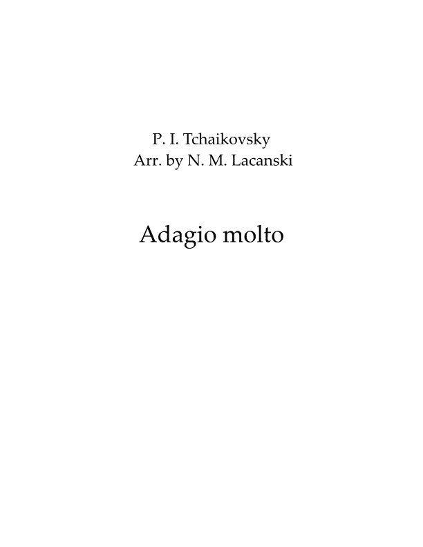 Adagio molto (arr. Nick M Lacanski)