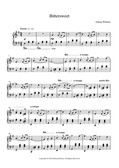Bittersweet - CrusaderBeach - Beautiful Reflective Piano Solo