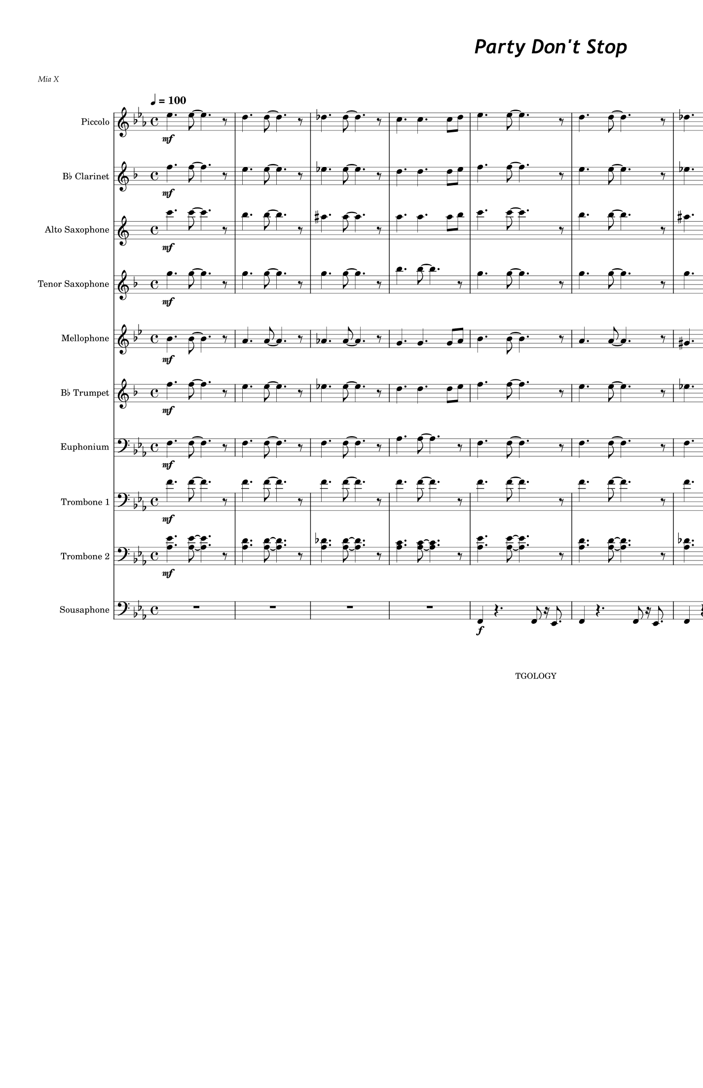The Party Don't Stop (arr. Russell Cratic)