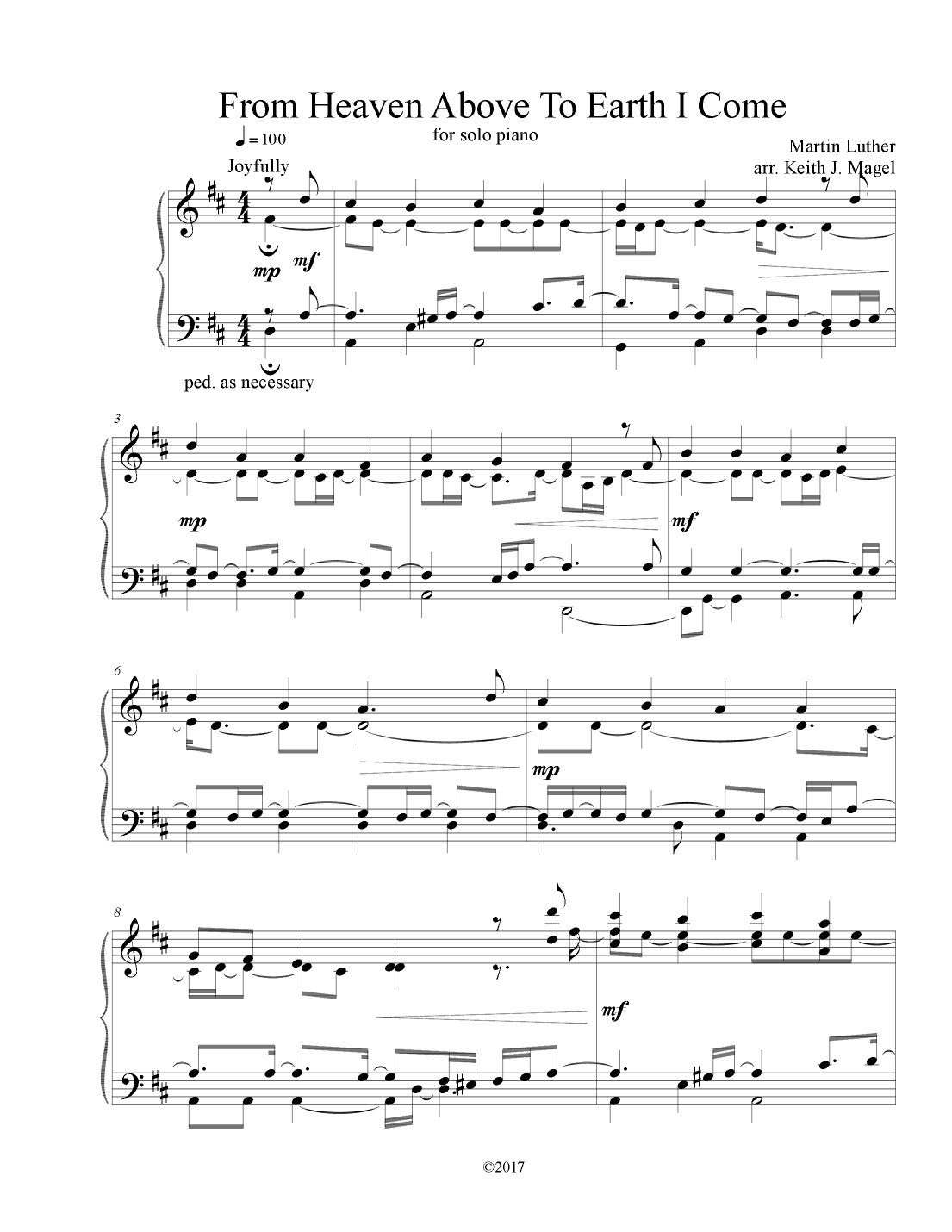 From Heaven Above To Earth I Come (arr. Keith James)