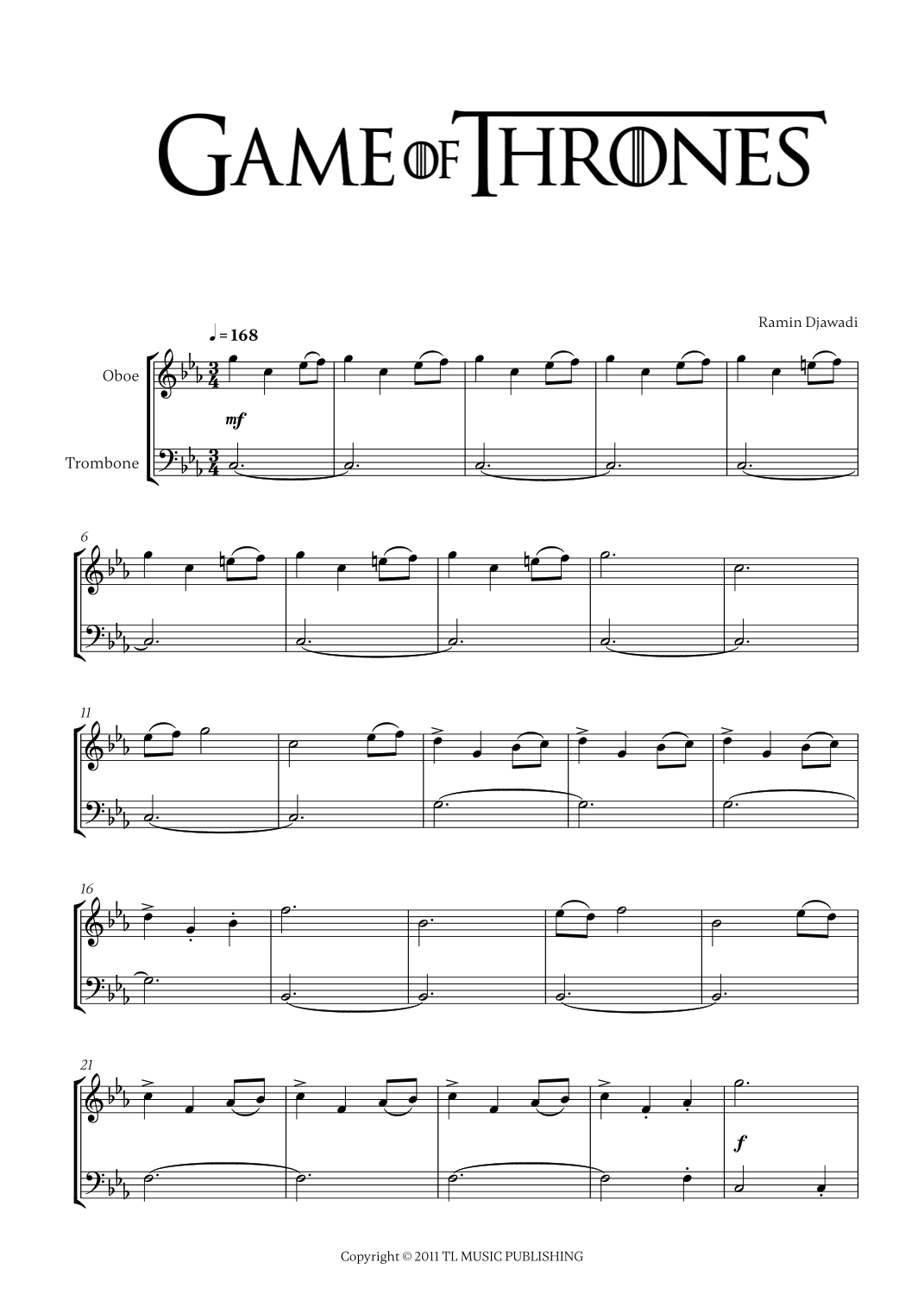 Game Of Thrones (arr. Cadenza Editions)