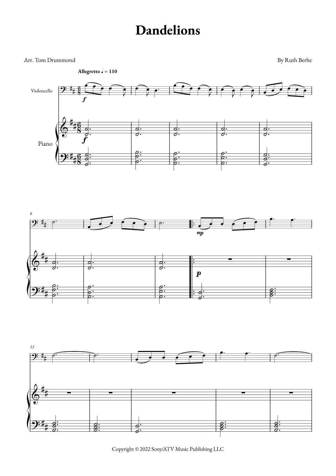 Dandelions (arr. Tom Drummond)