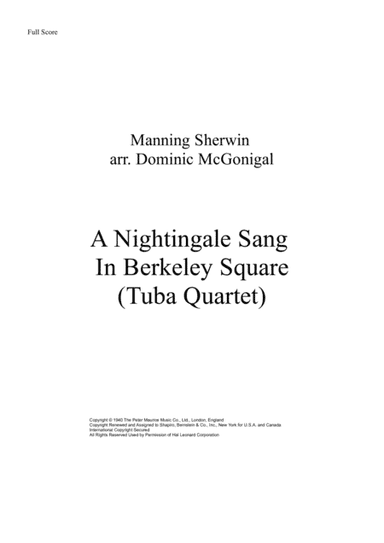 A Nightingale Sang In Berkeley Square (arr. Dominic McGonigal)