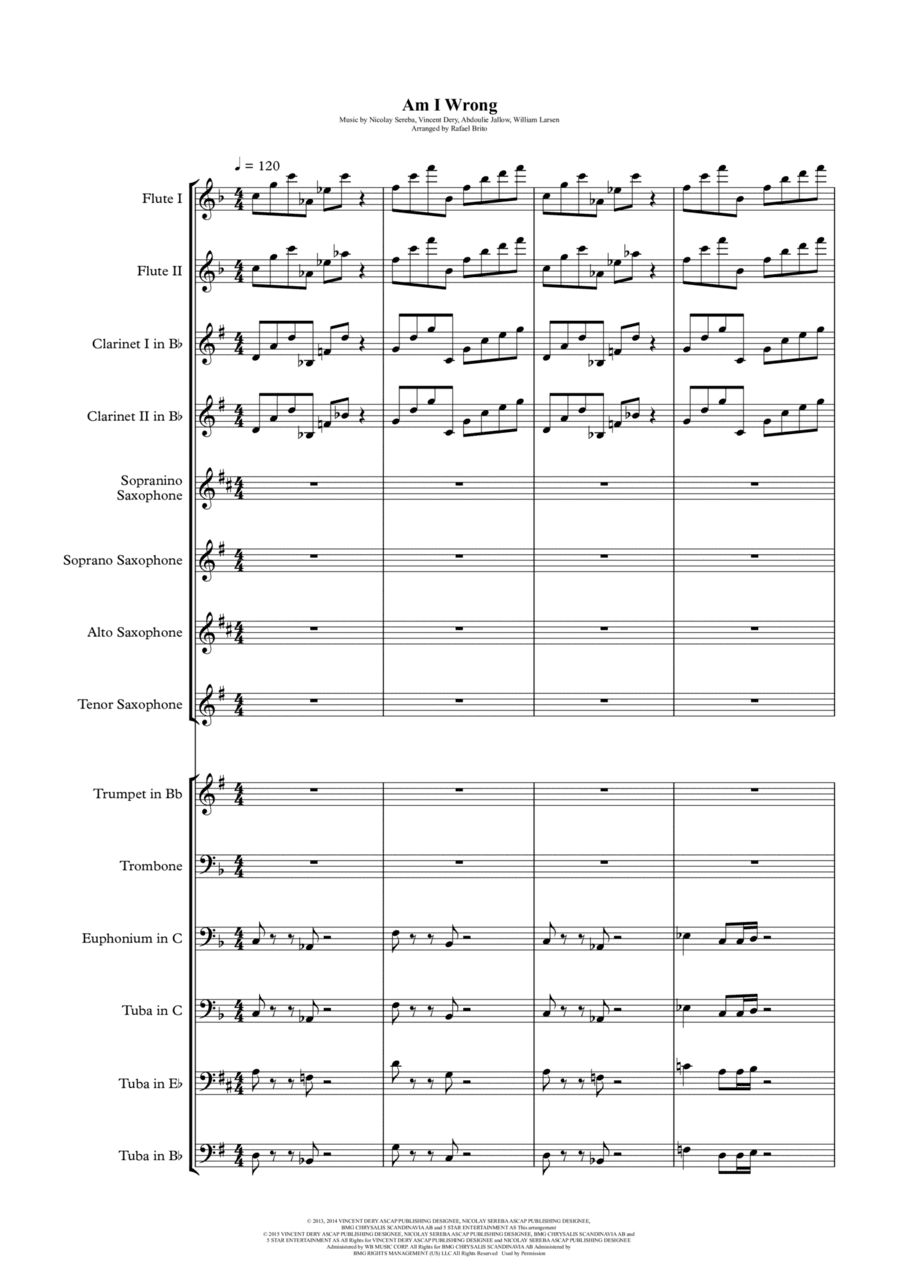 Am I Wrong (arr. Rafael Brito)