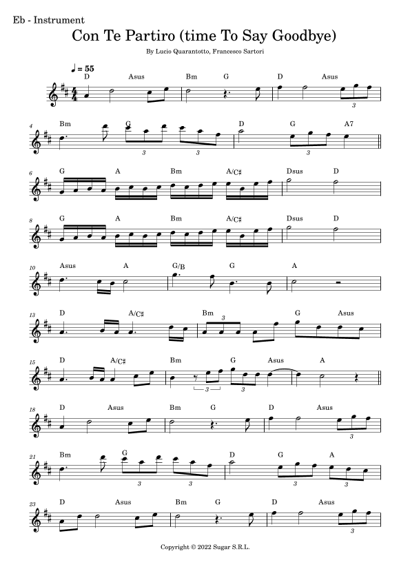 Con Te Partiro (time To Say Goodbye) (arr. Fabio Eduardo de Oliveira)