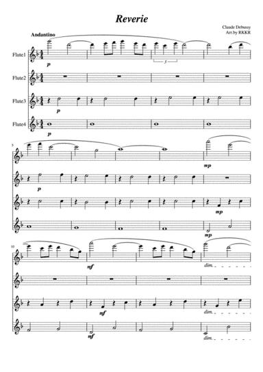 Reverie (Flute Ensemble) (arr. RKKR)