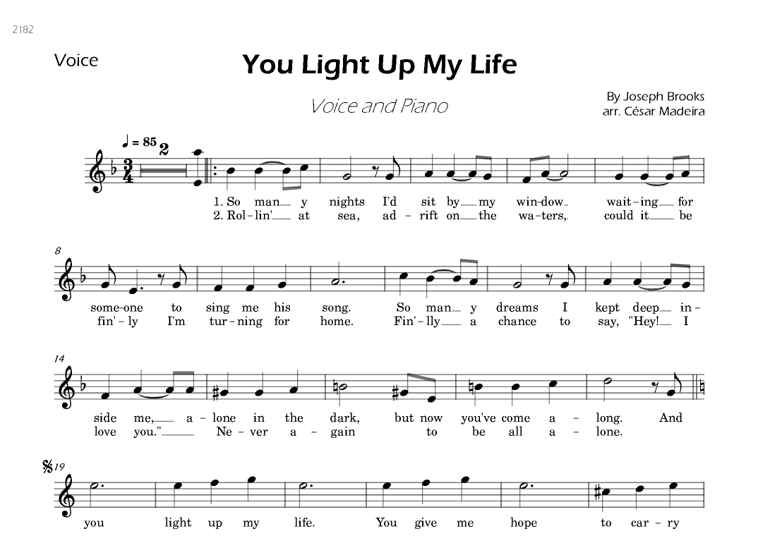 You Light Up My Life (arr. César Madeira)