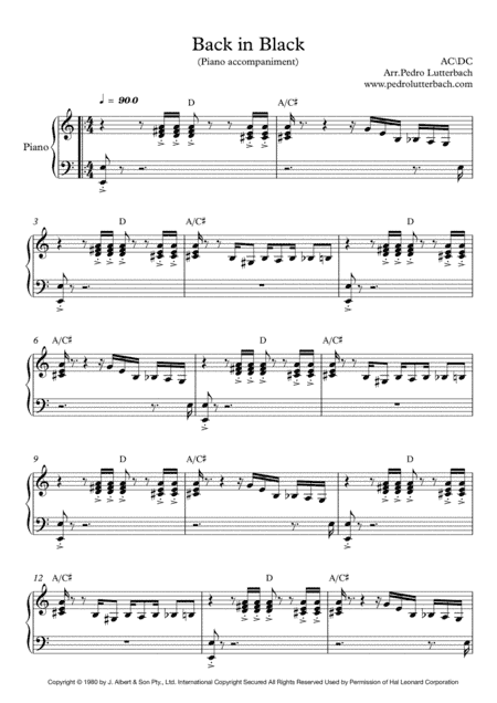 Back In Black (arr. Pedro Lutterbach)