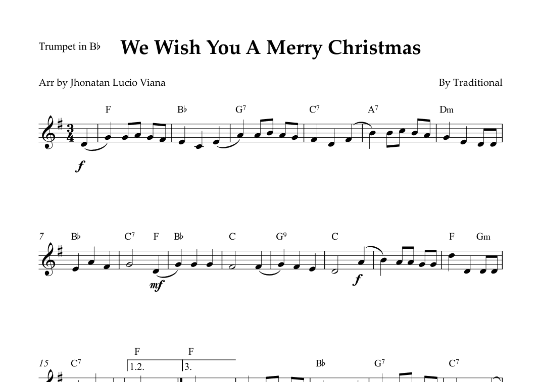 We Wish You A Merry Christmas (arr. Jhonatan Lucio Viana)