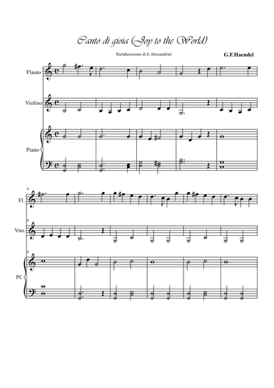 Canto di gioia. Trio flute, violin and piano (arr. Ester Alessandrini)
