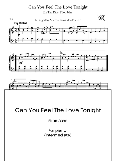 Can You Feel The Love Tonight (arr. Marcos Fernandez-Barrero)
