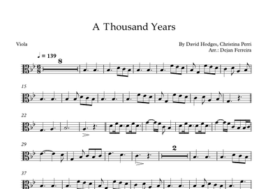 A Thousand Years (arr. Dejan Ferreira)