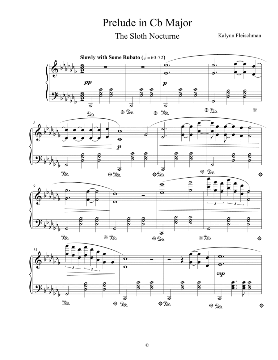 Prelude in Cb Major: The Sloth Nocturne