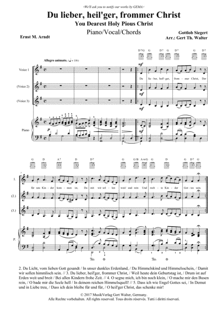 You Dearest Holy Pious Christ (arr. Gert Th. Walter)