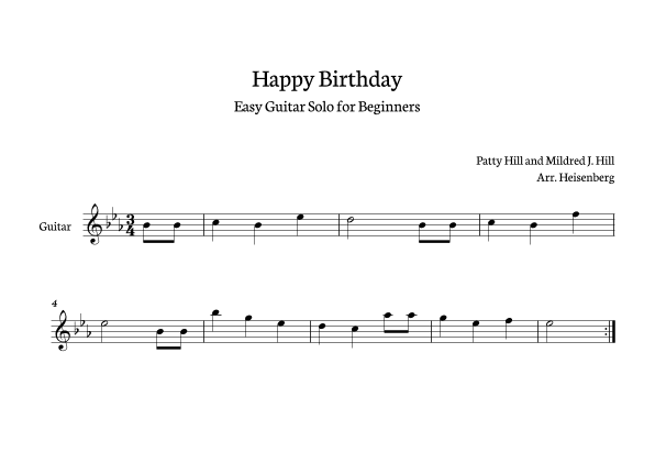 Happy Birthday (arr. Heisenberg)