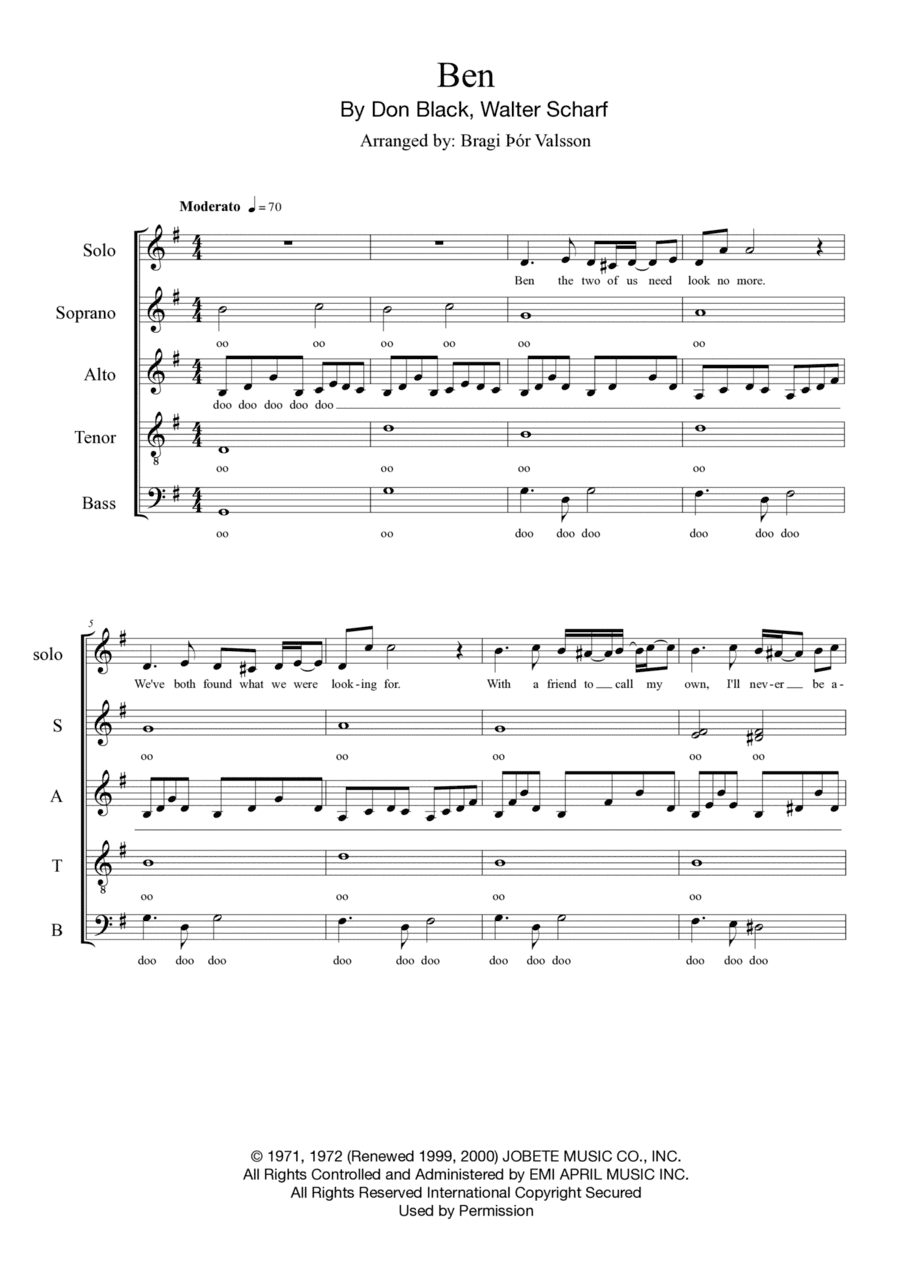 Ben (arr. Bragi Thor Valsson)