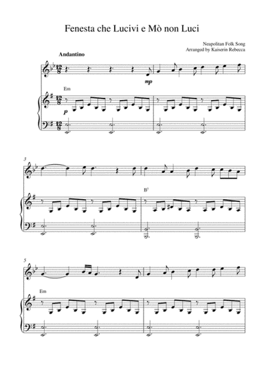Fenesta che Lucivi e Mò non Luci (arr. Kaiserin Rebecca)