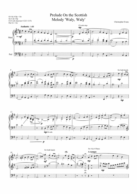 Prelude on 'Waly' Waly' for Organ