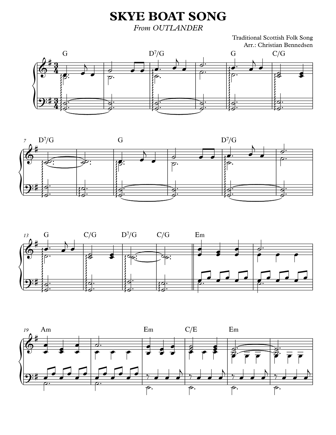 Skye Boat Song (arr. Christian Bennedsen)