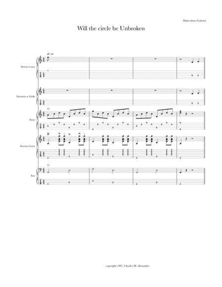 Will The Circle Be Unbroken, Score (arr. Rupert Kettle)