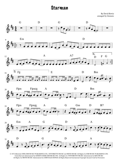 Starman (arr. Lkmusic)