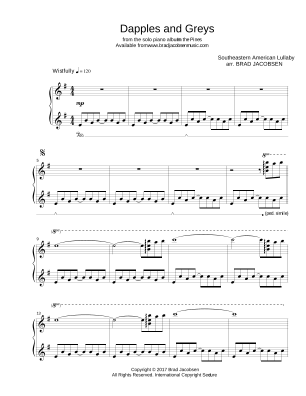 Dapples and Greys (All the Pretty Little Horses) (arr. Brad Jacobsen)