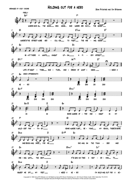 Holding Out For A Hero (arr. Vicky Jacobs)
