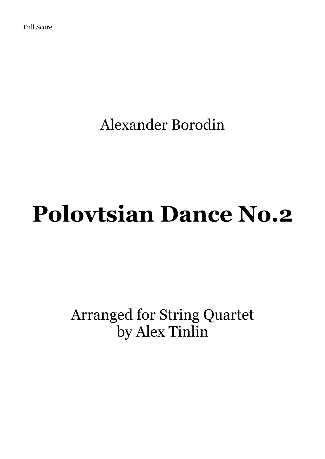 Polovtsian Dance No.2 (arr. Alex Tinlin)