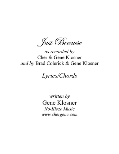 Just Because [Lyrics/Chords]
