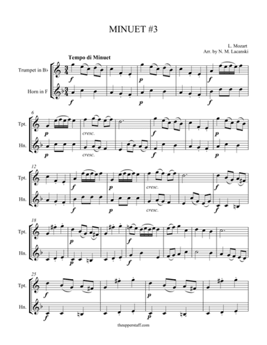 Minuet #3 (arr. Nick Lacanski)