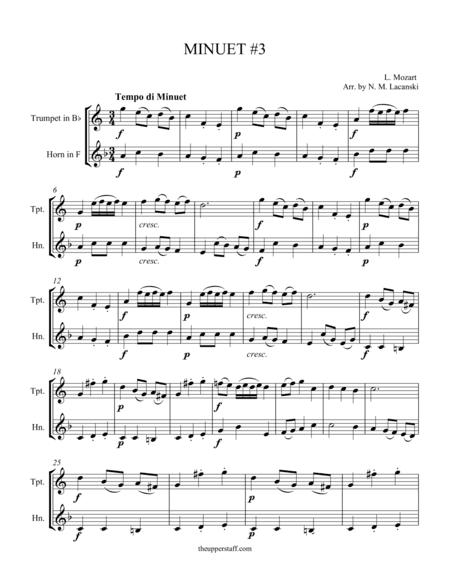 Minuet #3 (arr. Nick Lacanski)