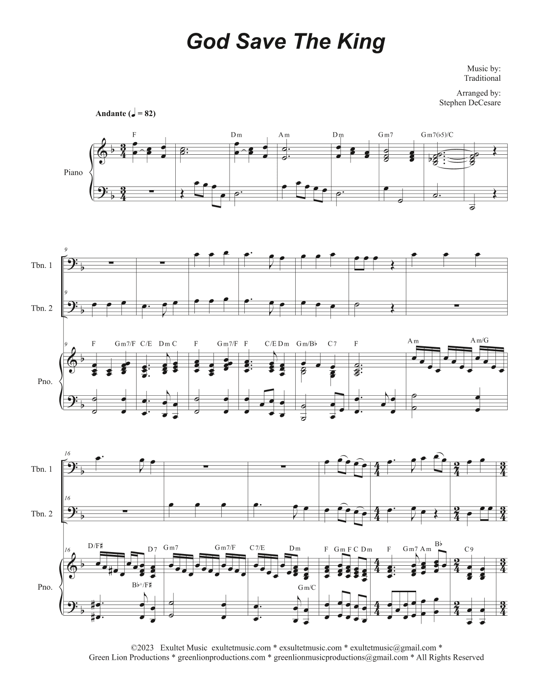 God Save The King (Trombone Duet) (arr. Stephen DeCesare)