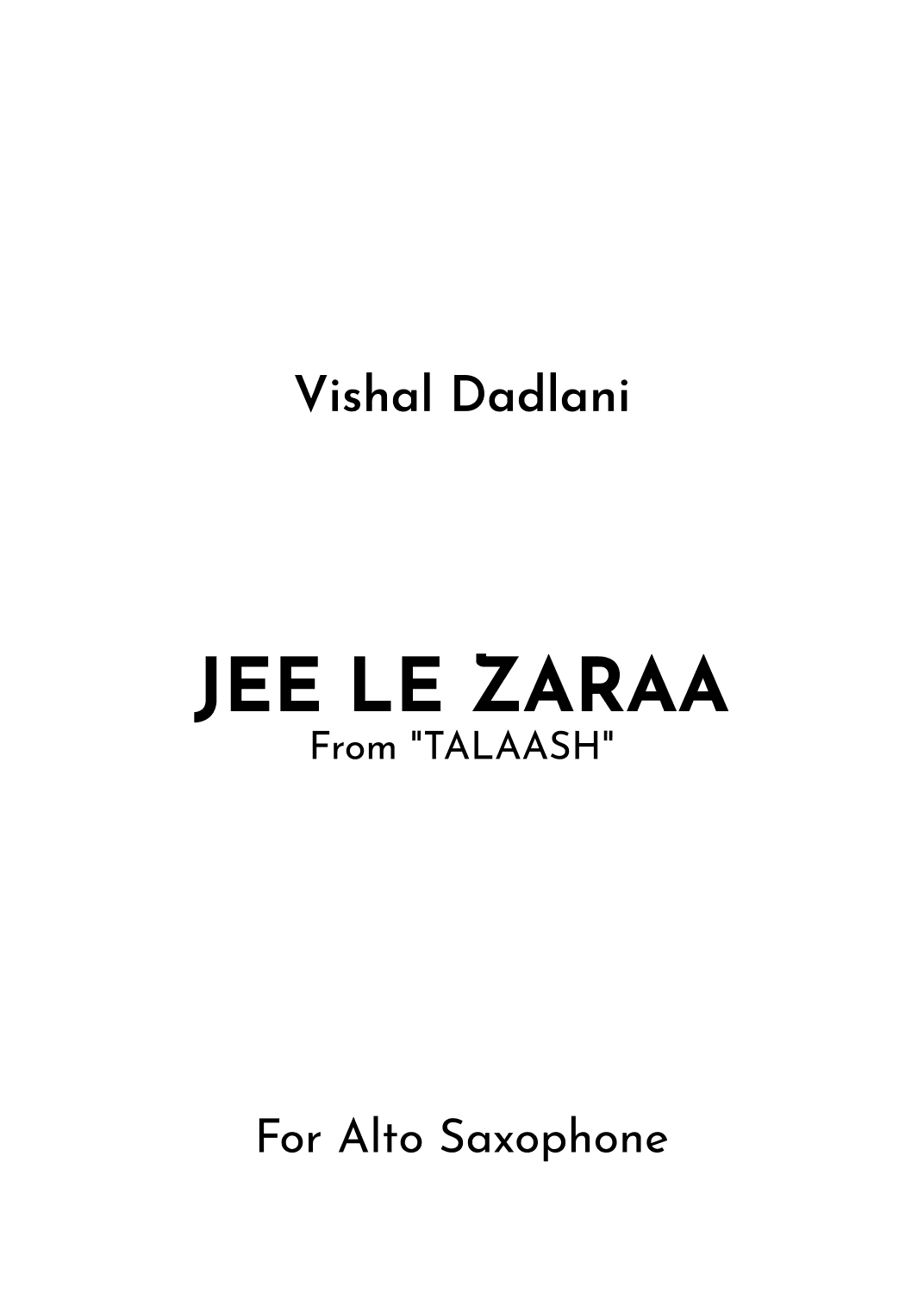 Jee Le Zaraa (arr. Jireh J.)