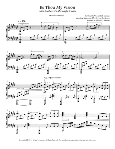 Be Thou My Vision with Beethoven's Moonlight Sonata (arr. Abigail L. Johnson)