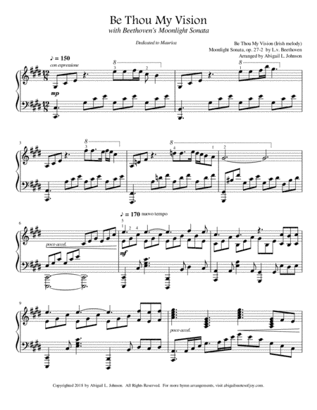Be Thou My Vision with Beethoven's Moonlight Sonata (arr. Abigail L. Johnson)