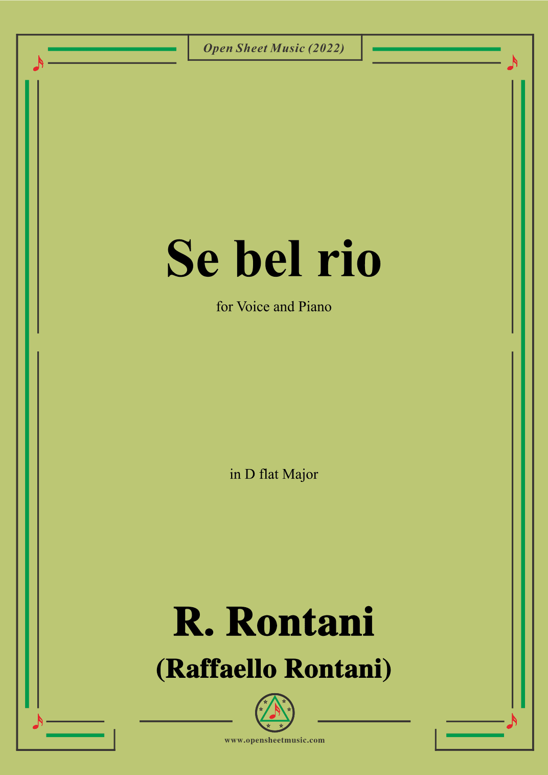 R. Rontani-Se bel rio,in D flat Major (arr. OSM Press)