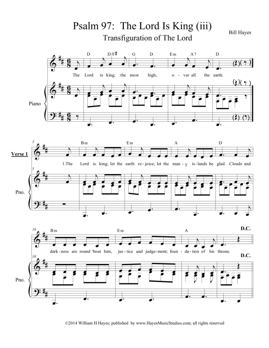 Psalm 97:  Th Lord Is King (iii) - piano/vocal