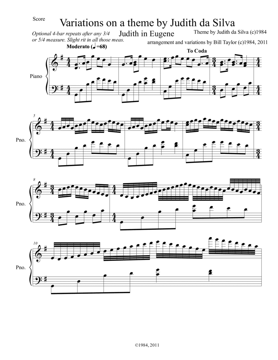 Variations on a Theme By Judith