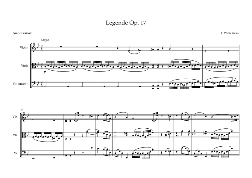 Legende Op. 17 (arr. Caroline Pearsall)
