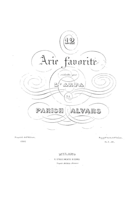 12 Opera Arias for Harp (easy)