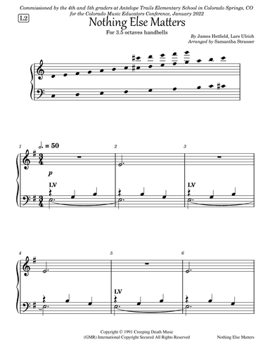 Nothing Else Matters - Score Only (arr. Samantha Strasser)